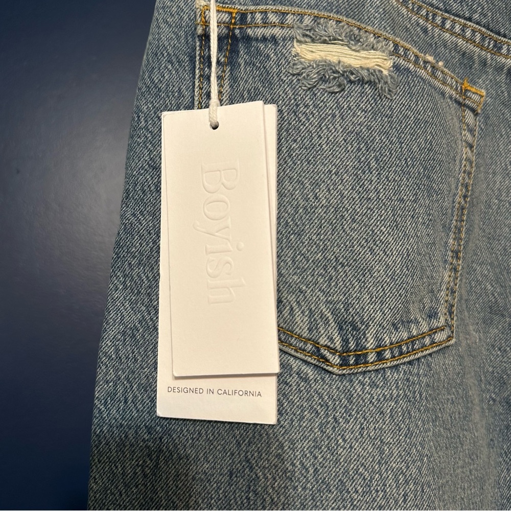 NWT Boyish Relaxed Light Blue Ripped Jeans - Picture 5 of 11